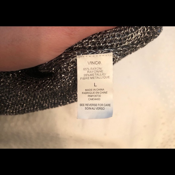 NWOT! VINCE women’s metallic mesh top - Picture 7 of 7